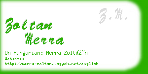 zoltan merra business card